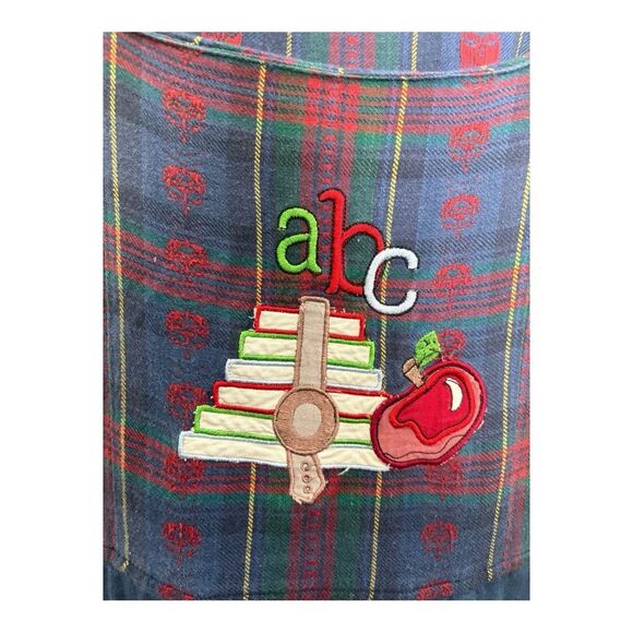 Vintage two twenty school abc teachers dress size small petite plaid chambray - Picture 3 of 15